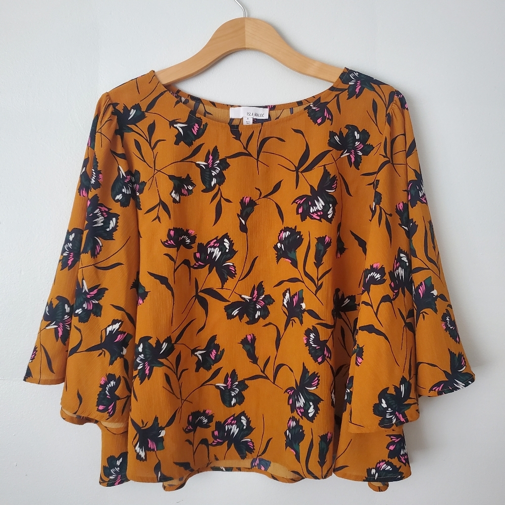 Anthropologie Isla Maude flowy sleeve blouse